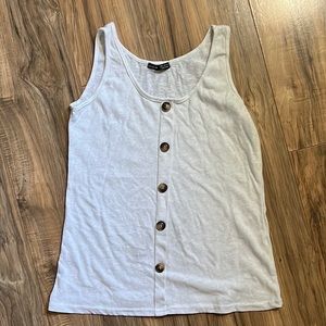 White Tank with Buttons
